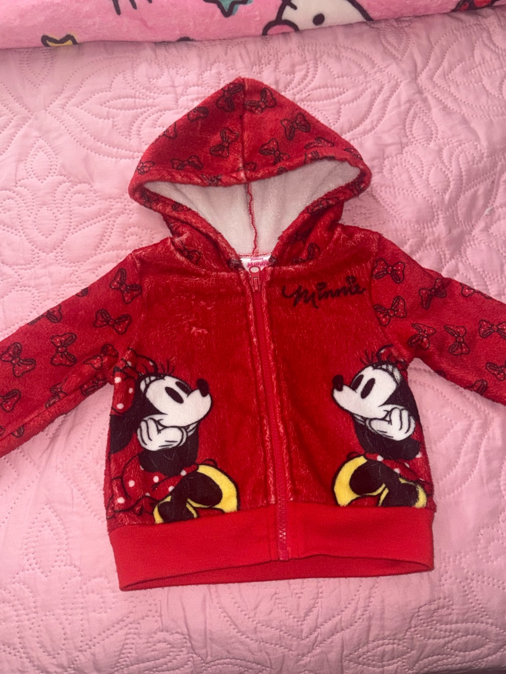 Red Minnie Mouse Hooded Zip-Up for Kids